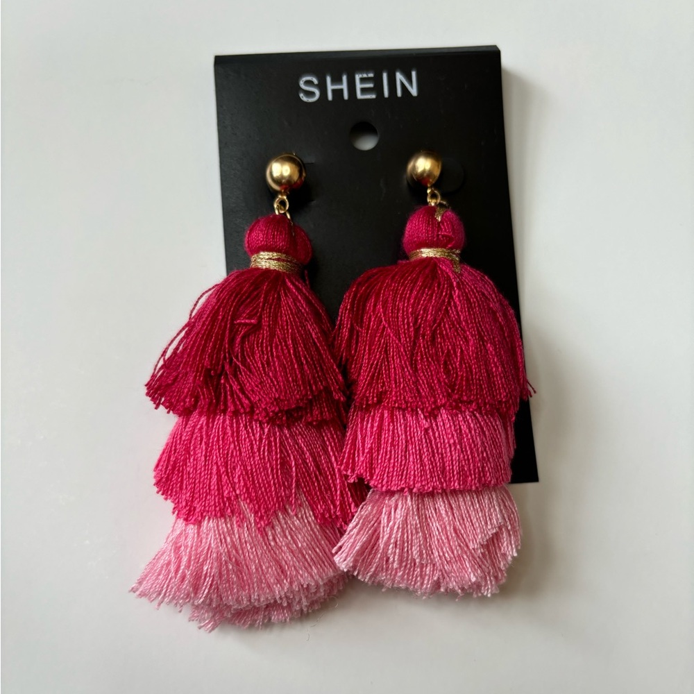 Pink tassel SHEIN earrings